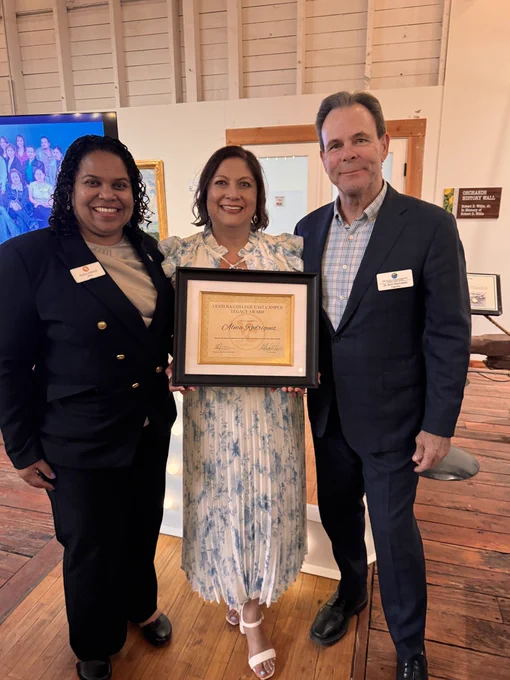 Ventura College East Campus held a Centennial celebration at the Agriculture Museum of Ventura County in Santa Paula. 

Congratulations to Alma Rodriguez on receiving the Legacy Award from VC East Campus.  With VCEC Dean Kenya Johnson and Chancellor Rick MacLennan