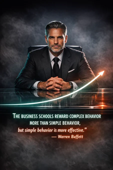🔥 The Mindset Shift Warren Buffett Swears By (That Business School Never Taught You)

Most high achievers are addicted to complexity — longer strategies, bigger frameworks, fancier models. But the world's greatest investor has a different rule: Simple wins. Every. Time.

"The business schools reward complex behavior more than simple behavior, but simple behavior is more effective." — Warren Buffett.

Stop overcomplicating your path to success. The real mindset shift isn't learning more — it's doing less, better.

💡 Save this as your daily reminder to simplify. 👇 Follow for more wealth mindset shifts that actually work.
