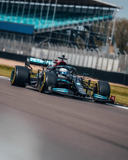 Doriane Pin on track at Silverstone driving W12