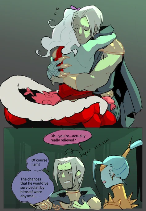 Hades 2 characters Hypnos and Thanatos hugging. Megaera: Oh, you're...actually really relieved? Thanatos: Of course I am! The chances that he would've survived all by himself were abysmal....