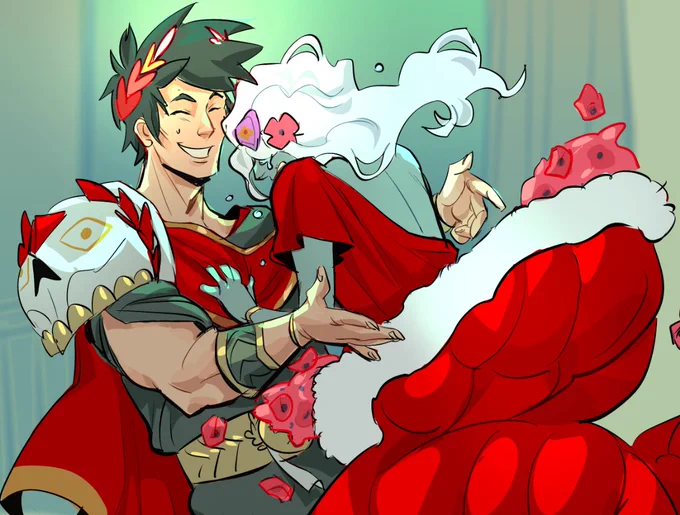 Hades 2 Characters Zagreus and Hypnos. Hypnos is tearfully jumping into Zagreus's arms who is smiling sheepishly.