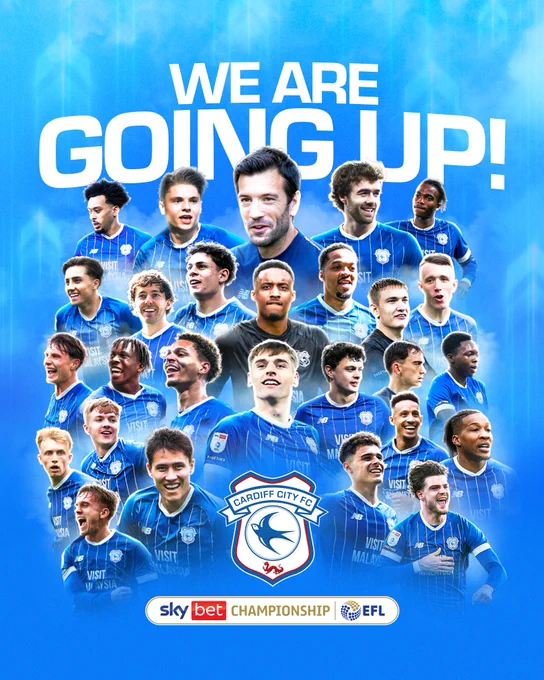 The Bluebirds celebrate their promotion to the Championship!!!!