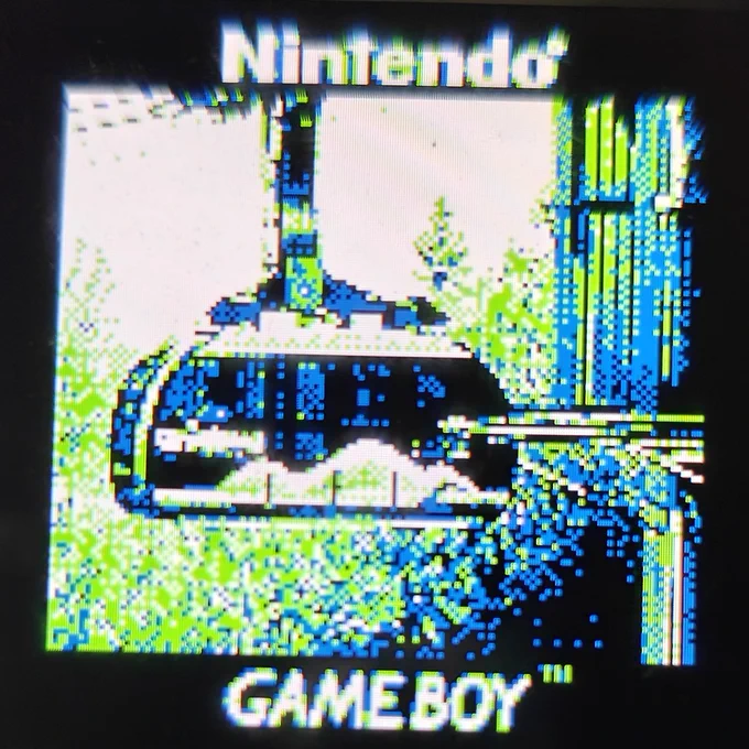 Eine Seilbahn (Grünbergbahn), mit der Game Boy Kamera fotografiert. 