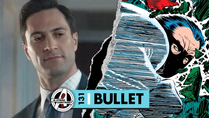 Arty Froushan’s Buck Cashman from the Marvel Cinematic Universe side by side with his comic book counterpart drawn by John Romita, Jr.