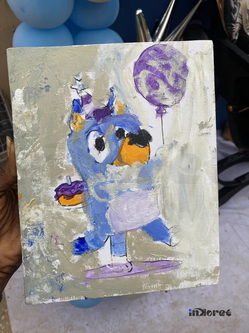 Painting done by a child artist under my tutorship.