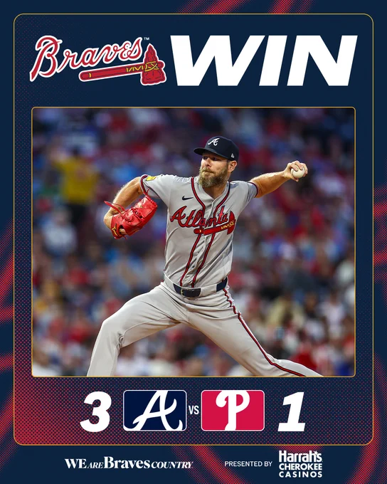 Braves 3, Phillies 1.