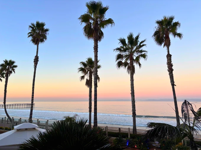 Sunset overlooking pacific beach