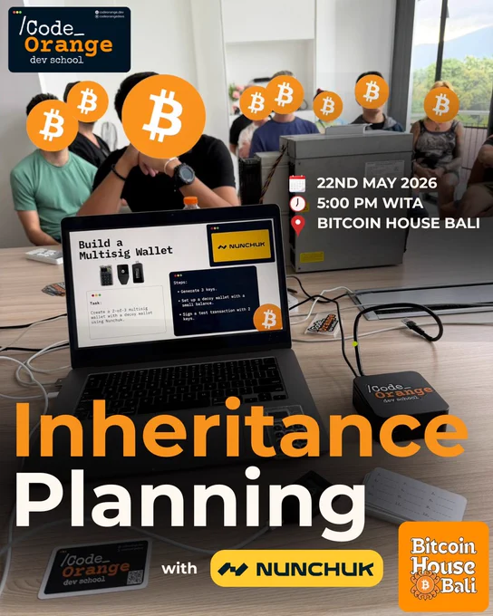 code orange dev school workshop on bitcoin inheritance planning with Nunchuk multisig