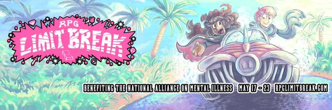 Road Trip Banner for RPGLB2026 benefiting NAMI art designed by LLK