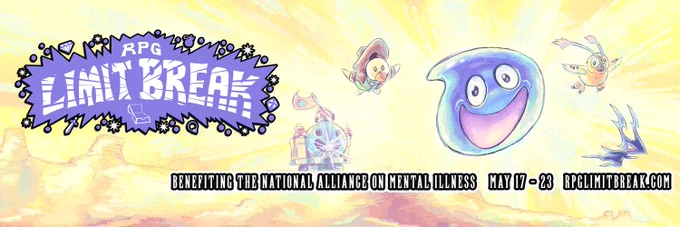 Rocket Creatures Banner for RPGLB2026 benefiting NAMI art designed by LLK