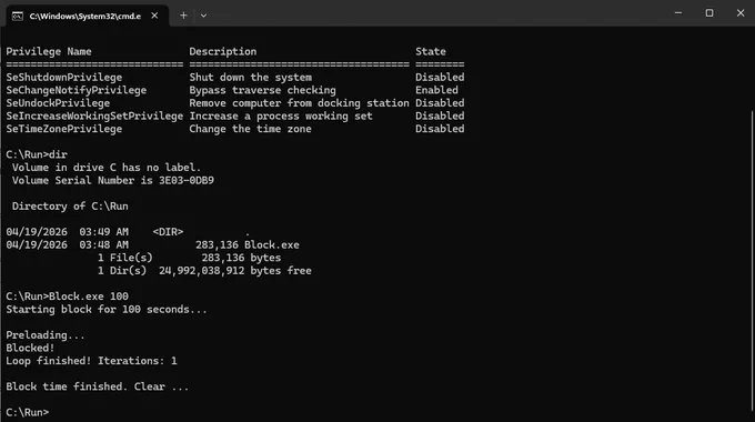 block a client's machine network with a POC running as a Normal user