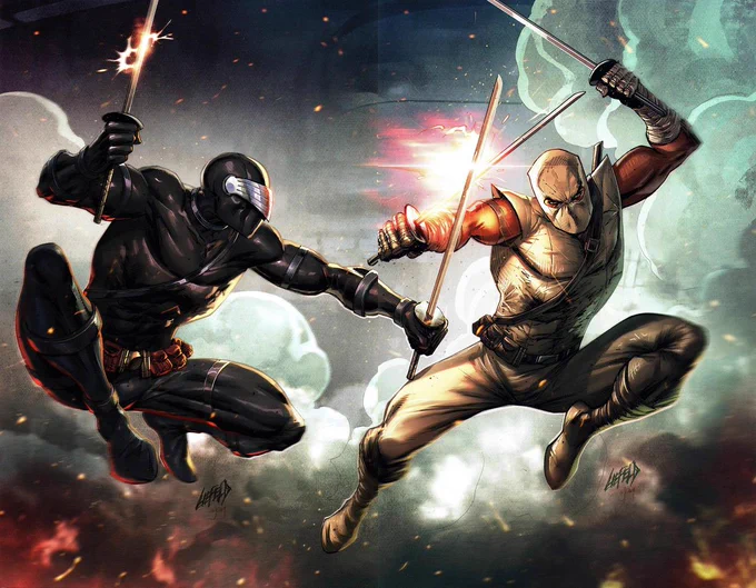 Snake Eyes vs Storm Shadow by @robertliefeld!