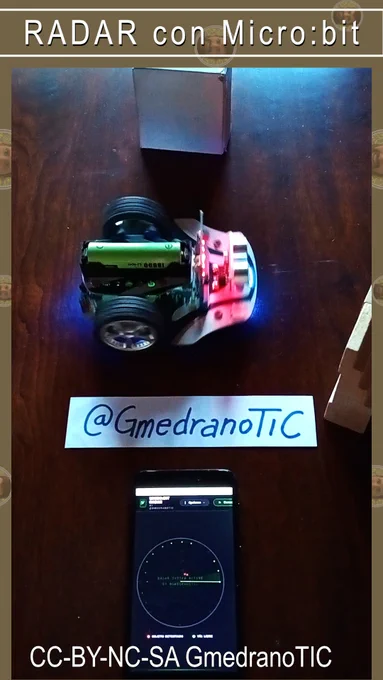 Robot CutebotPRO con Microbit para controlar objetos cercanos como un radar, y con web para graficar los puntos.