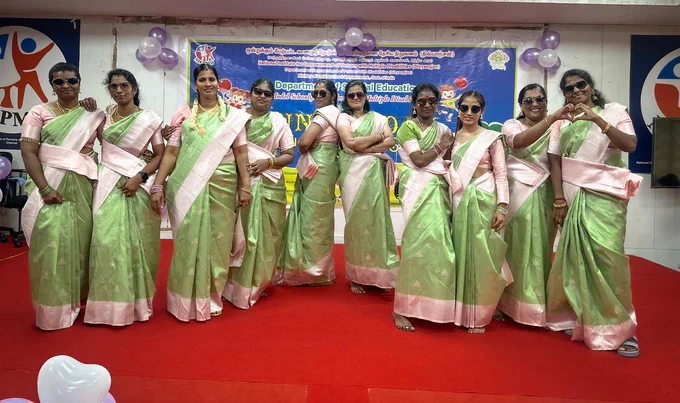 The Parents of Children with MD and HRD Trainees performed a inclusive group dance on the occasion of 'Annual Day Celebration of Model School 2025-26' on 16th April 2026.
