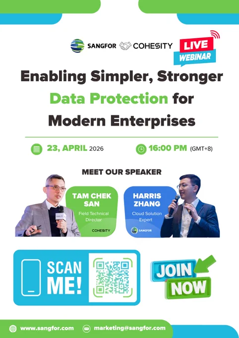 [Webinar] Sangfor & Cohesity: Enabling Simpler, Stronger Data Protection for Modern Enterprises
