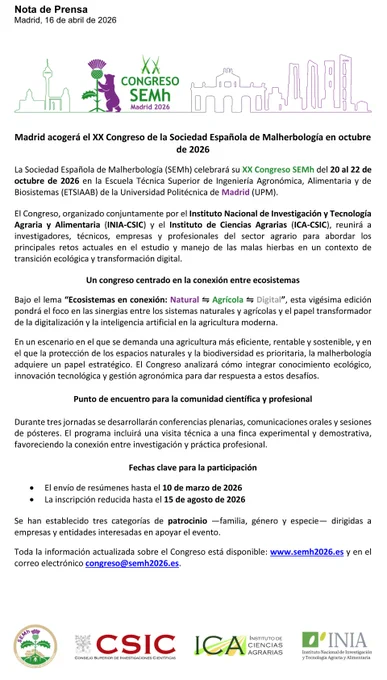 Nota de prensa @semh2026