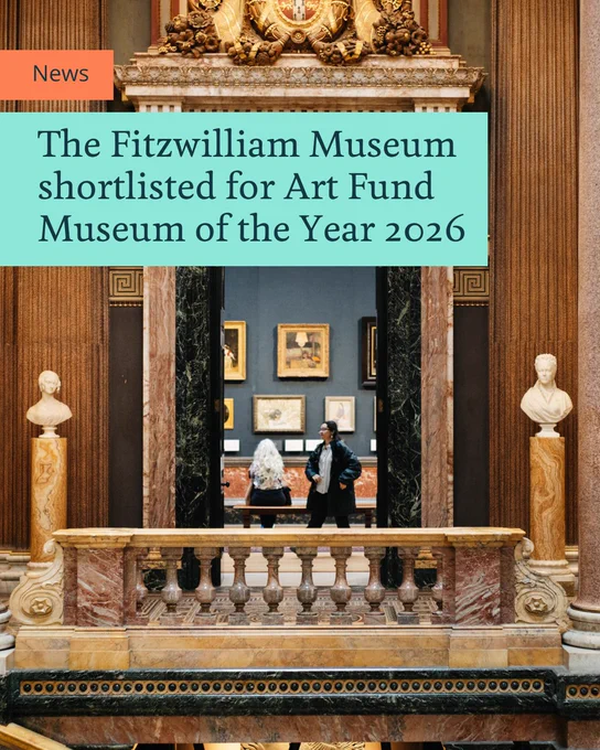 Marble statues and balustrades inside the Fitzwilliam Museum in Cambridge
