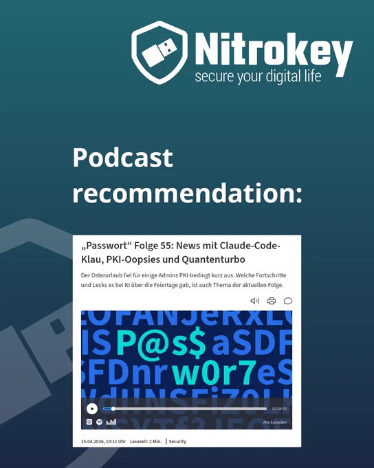 Nitrokey Podcast recommendation: Heise Podcast