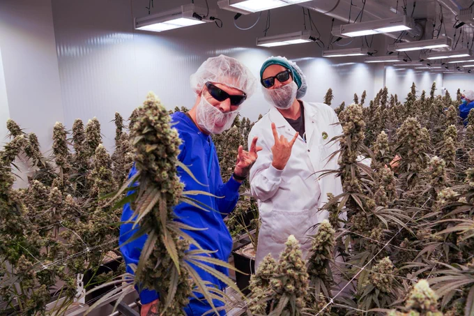 L-R: Travis Jones, Cultivation Supervisor, Michel "Dreadz" Goulet, Master Grower