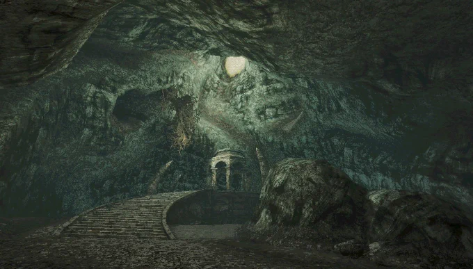 Screenshot of a cave area from Queen's Domain