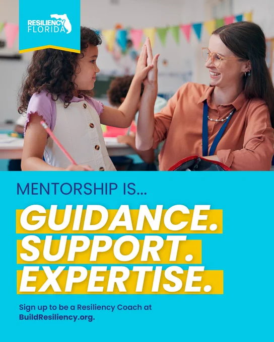 Mentorship is...Guidance. Support. Expertise. Sign up to be a Resiliency Coach at BuildResiliency.org. 