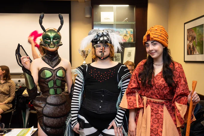 Students in insect costumes