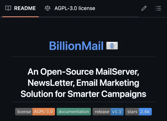 BillionMail, servidor de correo para campañas de marketing y newsletter de código abierto.