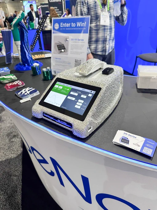 The bedazzled, Diamond Award Winning DS-11 FX  Spectrophotometer / Fluorometer sparkles at AACR 2026