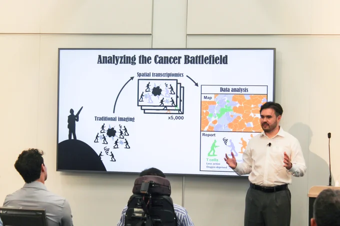 Jack Goon presenting his research at the UC Davis Grad Slam.