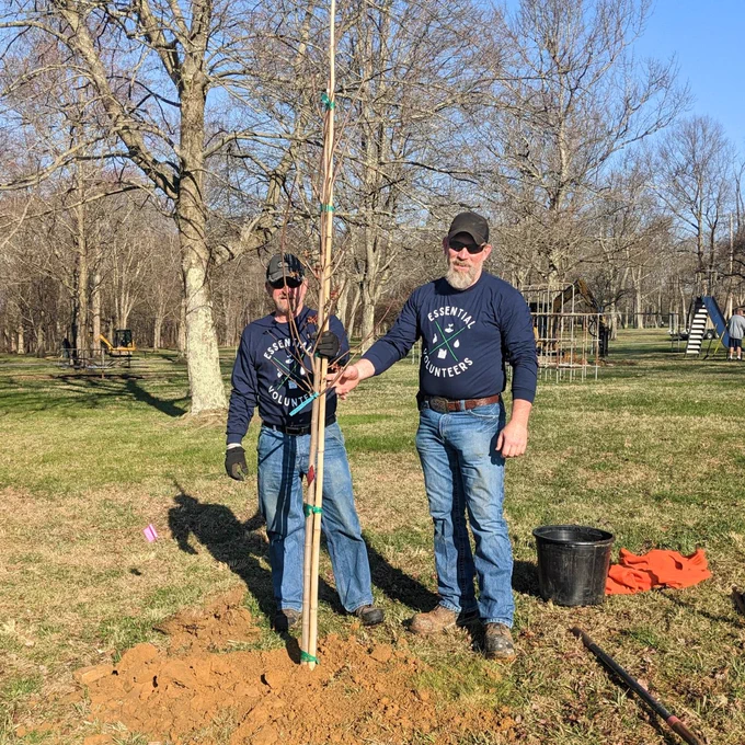 Our Peoples team participating in a tree planting volunteer event.