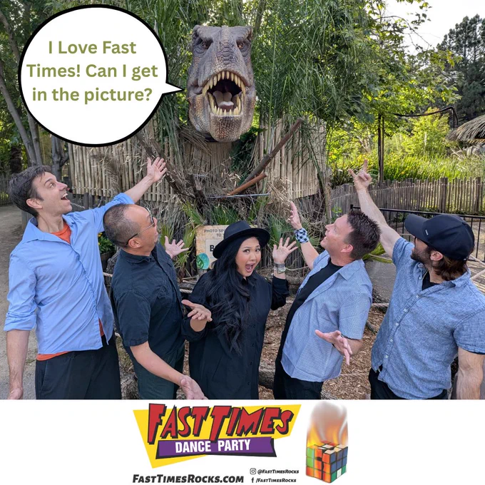 Fast Times had so much fun performing at Sacramento Zoo After Hours. Thank you all for coming out to see us. It was awesome meeting you all and making new friends. We got to take a picture with our biggest fan and newest band member Mama T Rex.
Fast Times Links:
http://www.fasttimesrocks.com/
http://www.facebook.com/FastTimesRocks
https://www.instagram.com/fasttimesrocks/
http://twitter.com/fasttimes80s
http://www.youtube.com/fasttimes80s
http://www.linkedin.com/company/fast-times
https://www.threads.net/@fasttimesrocks
https://bsky.app/profile/fasttimesrocks.bsky.social
http://www.fasttimes80s.com/

#FastTimes 
#FastTimes80s 
#FastTimesBand 
#SacZoo
#SacramentoZoo
#FastTimesRocks 
#FastTimesDanceParty 
#FastTimesLive