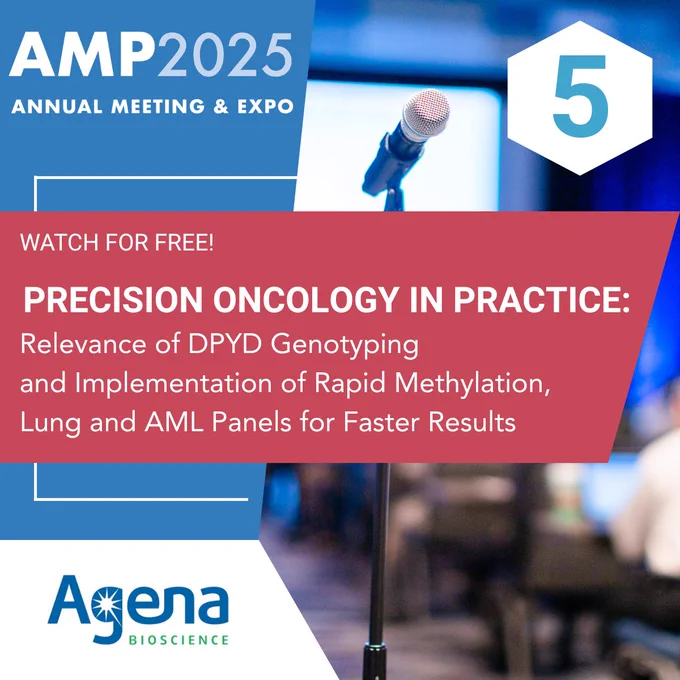 Microphone on stand ready for presentation at AMP 2025 Annual Meeting & Expo session on precision oncology and rapid methylation panels.