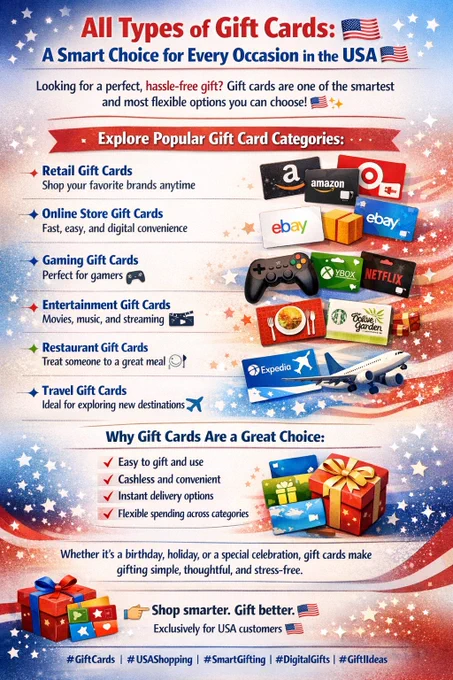 🎁 Still guessing the perfect gift? Stop.

In the USA 🇺🇸, smart shoppers choose Gift Cards 💳

✔️ Instant delivery
✔️ Zero guesswork
✔️ Everyone loves it

🔥 Don’t miss out — make gifting आसान & stress-free today!
https://hubverify.com/cl/?o=68df3927b7b44