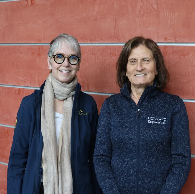SSL Director Lindy Elkins-Tanton andAssociate Provost of the Berkeley Air & Space Center Victoria Coleman posing for a photo as the UC Berkeley Space Sciences Laboratory.