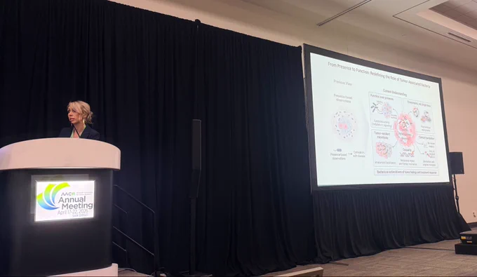 Dr. Susan Bullman and one of her presentation slides