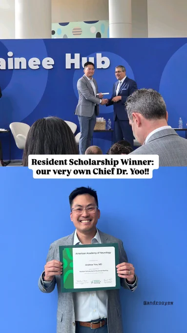 Dr.Yoo as the resident scholarship winner