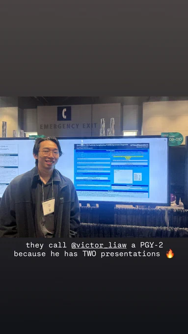 Dr. Victor Liaw - they call him a PGY-2 because he has TWO presentations