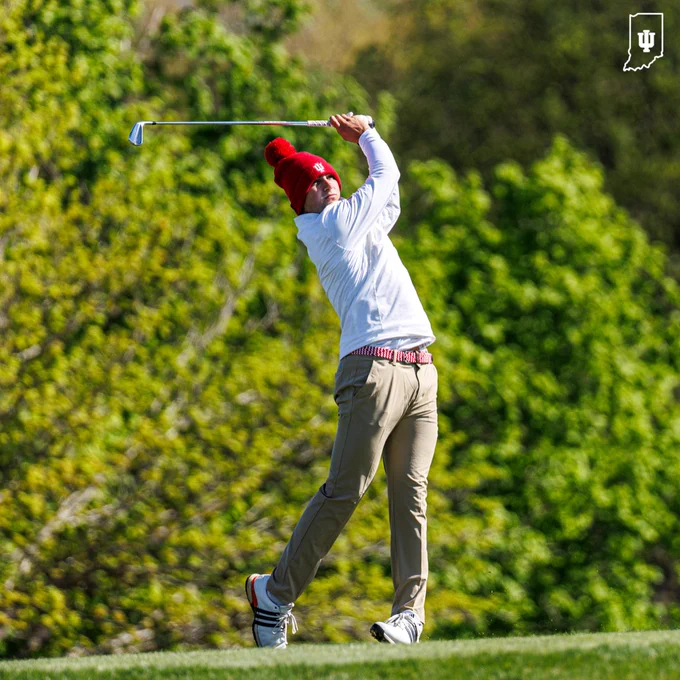 Caleb Schnarr hits a shot on the fairway at the Hoosier Collegiate Invitational.