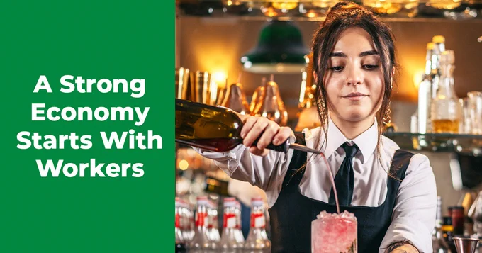 a bartender serving drinks 