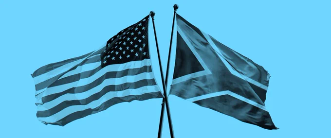 U.S. and South African flags