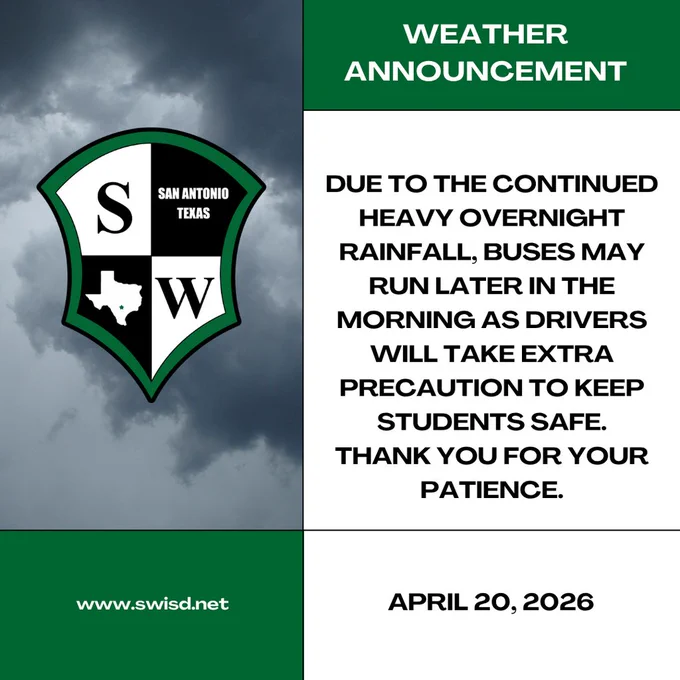 Weather Announcement - April 20, 2026