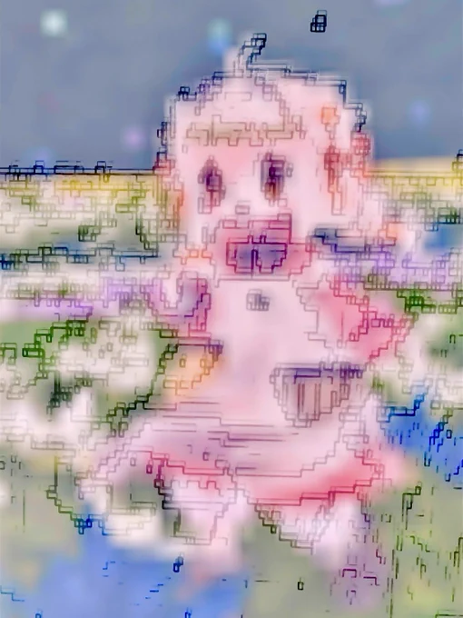 ワールドミラー(outlineモード)とVRC プリント(プリントから離れて低解像度のmipmapに切り替える)とパーソナルミラー(かなり透かして、低解像度の通常カラーとoutlineを重ねる)を組み合わせて撮影📸
※合成なし(VRC内で写真は完成させてます)