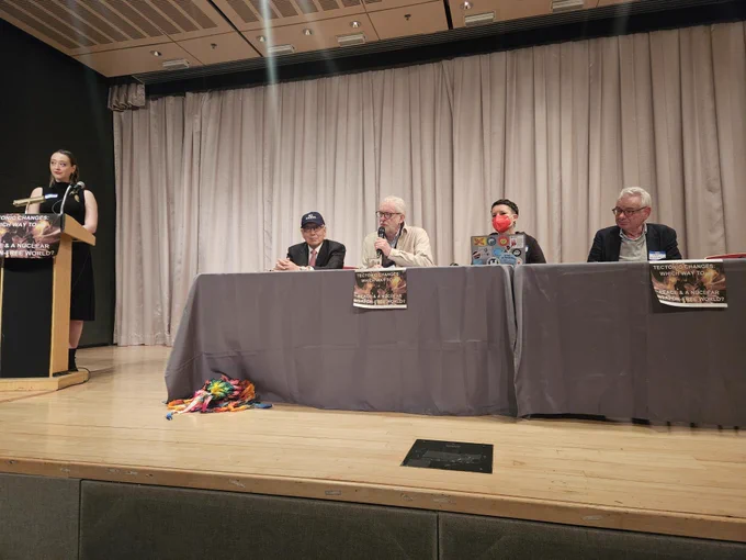 Jeremy Corbyn speaking on a panel 