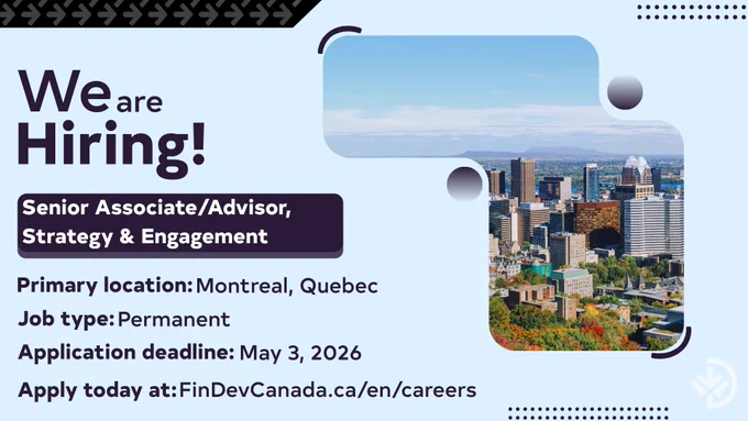 We are hiring: Senior Associate/Advisor, Strategy and Engagement.