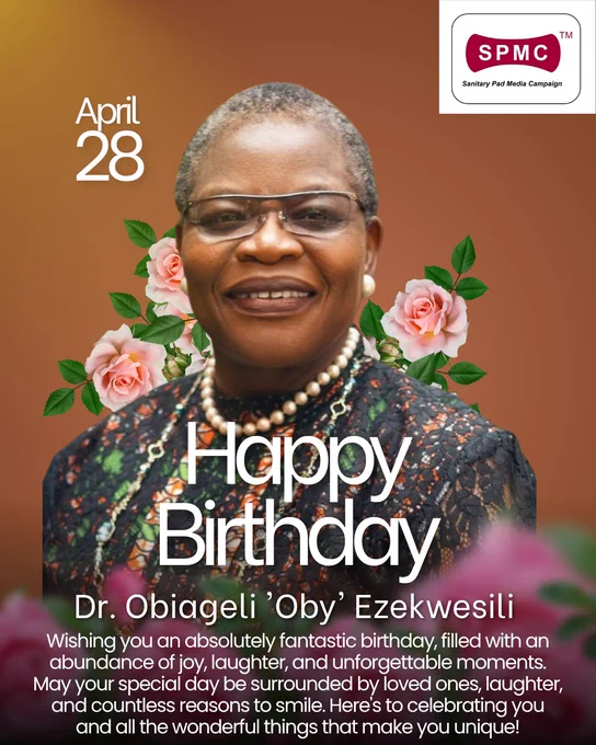 Happy Birthday, Dr. Oby Ezekwesili!

Your courage, integrity, and unwavering commitment to justice and good governance continue to inspire so many across generations. May this new year bring you renewed strength, joy, and even greater impact. Wishing you a truly fulfilling year ahead!