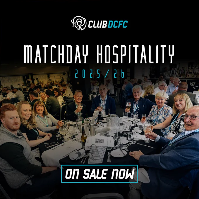Limited Availability for Matchday Hospitality at Pride Park Stadium. 