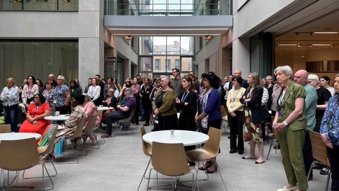 UNISON staff at UNISON event in London, and online, observing a minute's silence for International Workers' Memorial Day