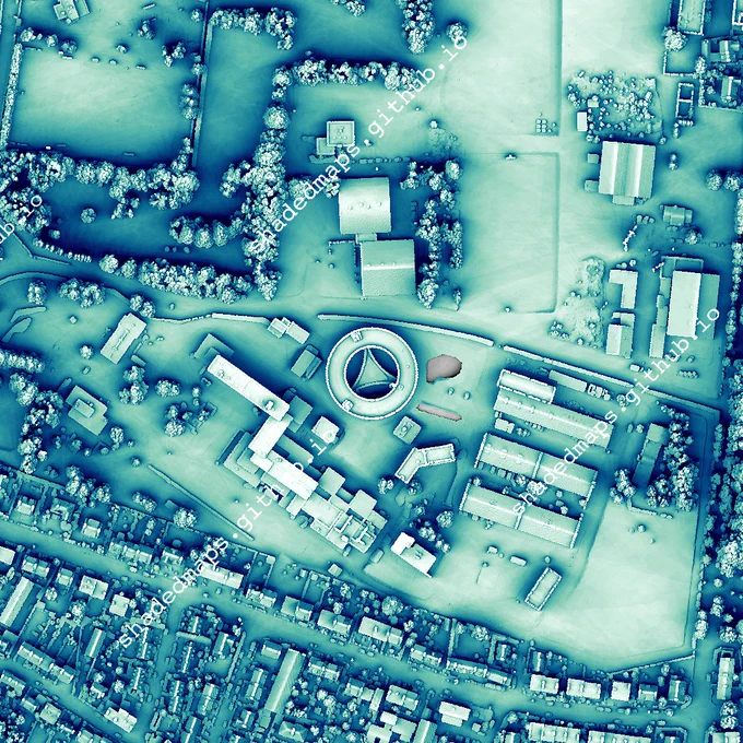 A fragment from the shaded map of Brest, France.