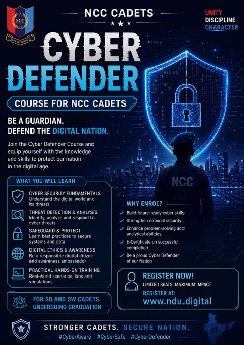 Empowering NCC Cadets to safeguard the nation in the digital domain. 