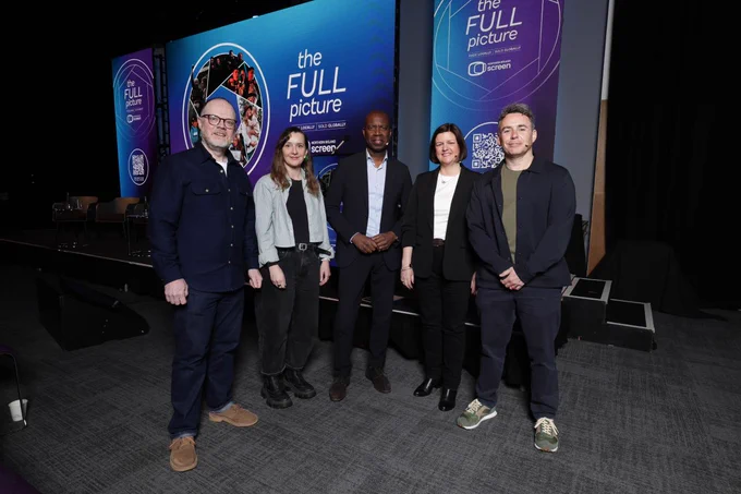 Clive Myrie hosts a panel discussion at the Northern Ireland Screen strategy launch with Kieran Doherty, Andrea Harkin, Fionnuala Deane and Trevor Birney, exploring their respective successes and the opportunities in creating and selling content for global audiences. 